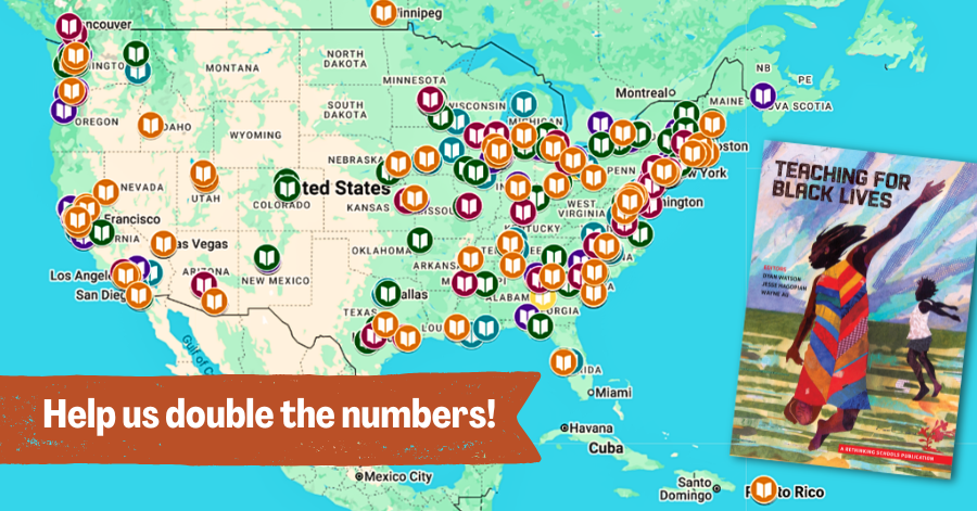 Map of study group locations Help us double the numbers withTeaching for Black Lives book cover